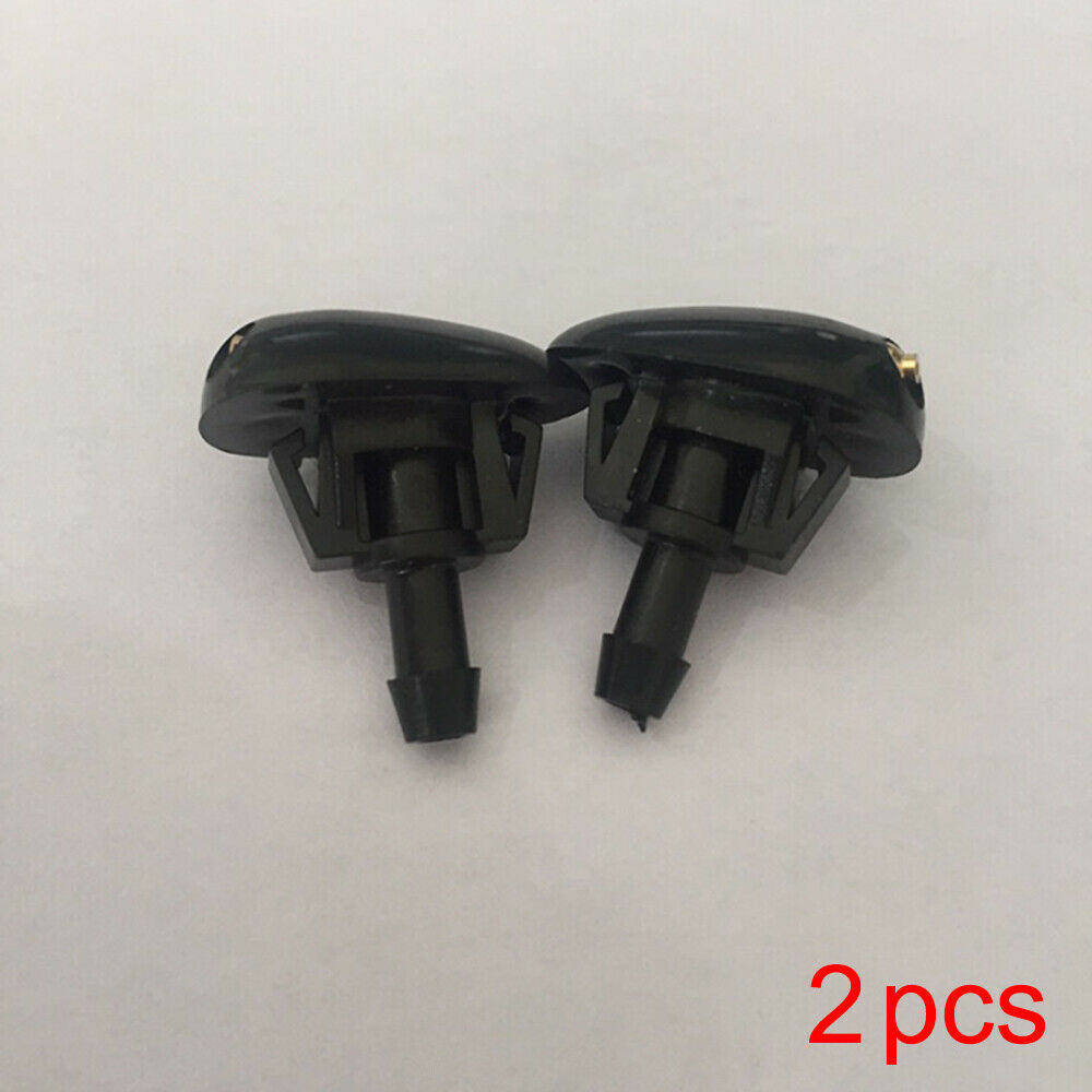 2 pcs Car Window Windshield Washer Spray Sprayer Nozzle Plastic Accessory Black
