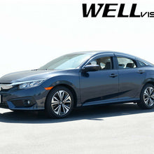 WELLvisors For Honda Civic 16-20 Insight 19-20 Sedan Side Window Visors Chrome