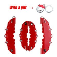 3D 4PCS Car Universal Disc Brake Caliper Covers Front & Rear Kit w/Keyring Red