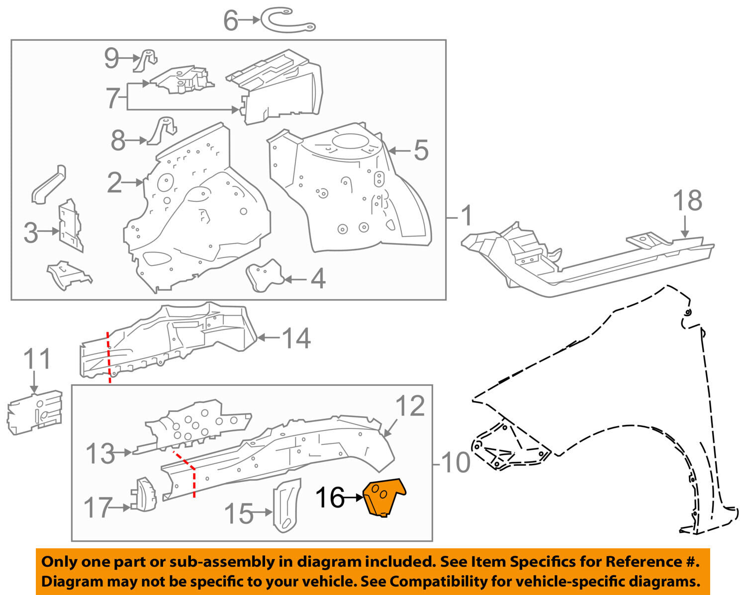 TOYOTA OEM 14-16 Corolla Fender-Mount Bracket Left 5710602030