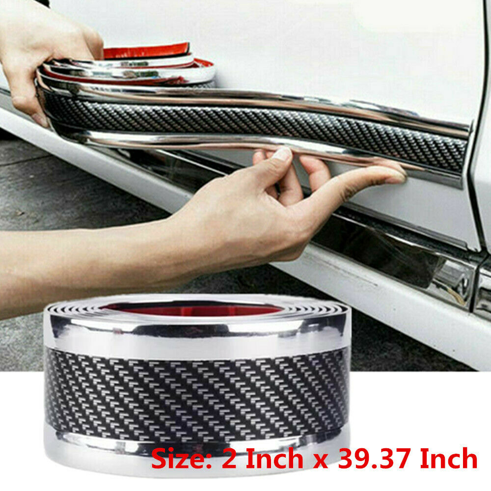 Universal Car Sticker Carbon Fiber Look Styling Door Sill Protector Accessories
