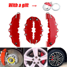 3D 4PCS Car Universal Disc Brake Caliper Covers Front & Rear Kit w/Keyring Red