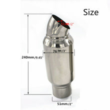 Chrome Stainless Steel Car Exhaust Sound Tuning Muffler Pipe 2'' to 2'' USA Ship