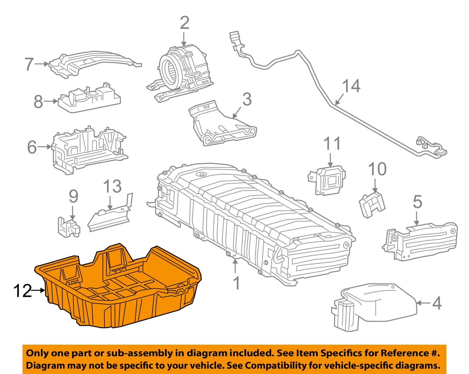 TOYOTA OEM 16-18 Prius 1.8L-L4 Battery-Carrier Tray Bracket 7440447030