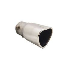 1x 63mm Silver Heart Shaped Tail Throat Exhaust Pipe Muffler Tip Car Accessories