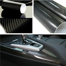 5D Carbon Fiber Texture Black Waterproof Vinyl Car Wrap Sticker Decal Film Sheet