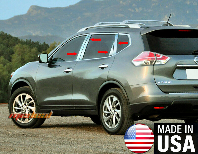 TYGER Fits 2014-2020 Nissan Rogue 8PC Stainless Steel Pillar Post Trim