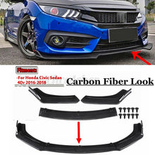 Front Bumper Lip Spoiler Lower Splitters Trim For Honda Civic Sedan 4DR 2016-18