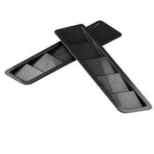 2x Carbon Fiber Look Universal Car Bonnet Hood Vent Cover Louver Air Flow Intake
