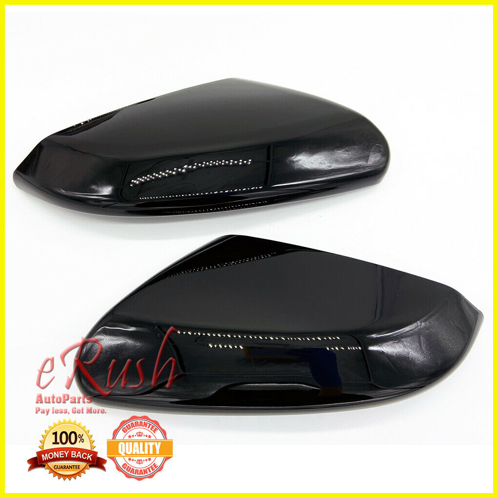FITS 2016-2020 HONDA CIVIC GLOSSY BLACK 2PCS TOP HALF MIRROR COVER OVERLAY SET