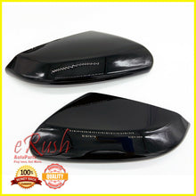 FITS 2016-2020 HONDA CIVIC GLOSSY BLACK 2PCS TOP HALF MIRROR COVER OVERLAY SET