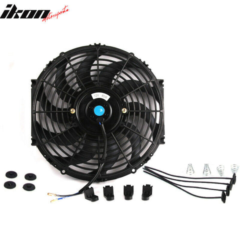 Universal 12 in Pull Push Electric Radiator Engine Cooling Fan W/ Mount Kit