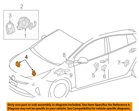 TOYOTA OEM 2016 Prius Airbag Air Bag SRS-Front Impact Sensor 8917349495