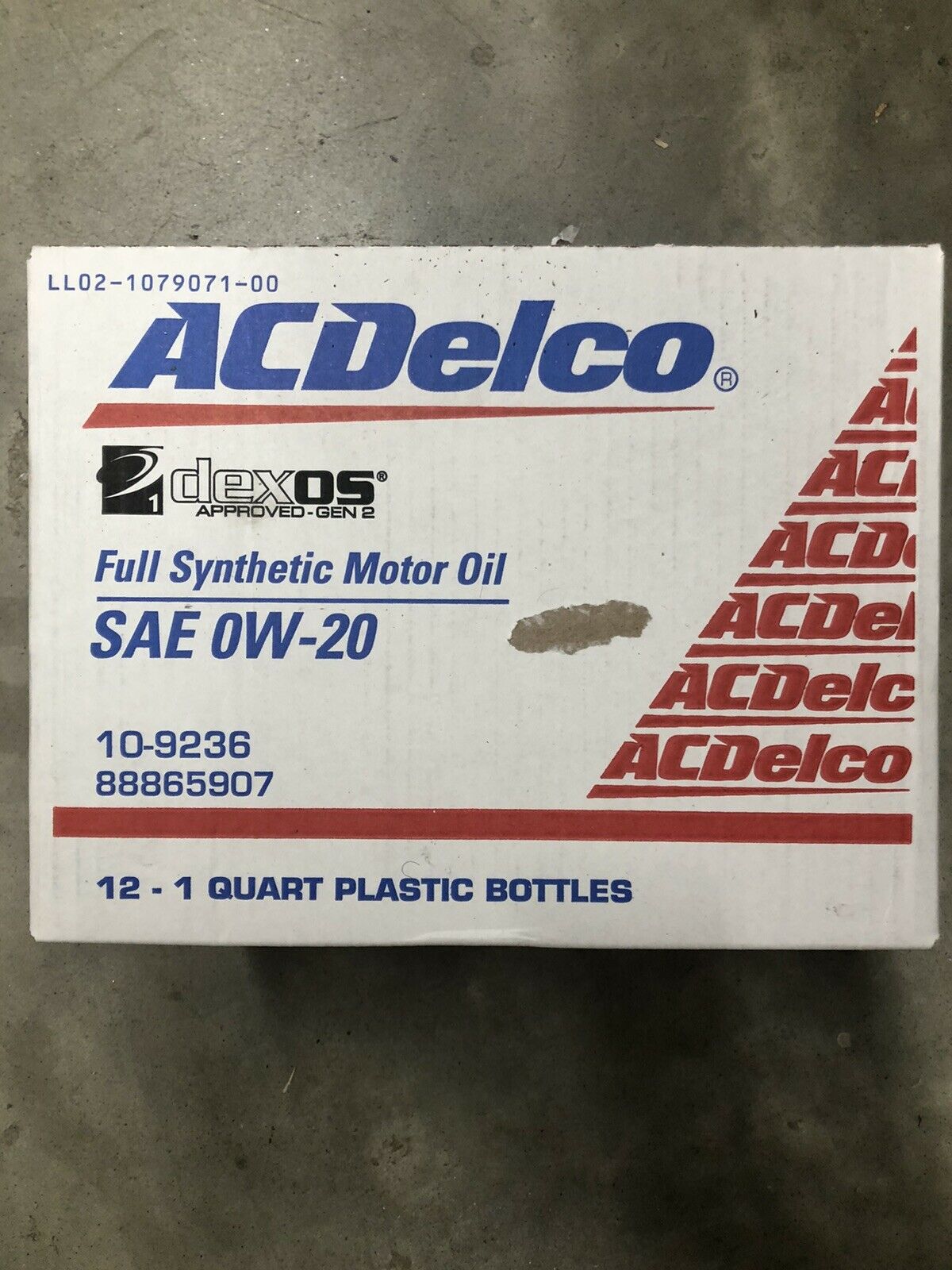 12 Quarts ACDELCO 10-9236 Full Synthetic Motor Oil SAE 0W-20 Dexos1 2 Generation