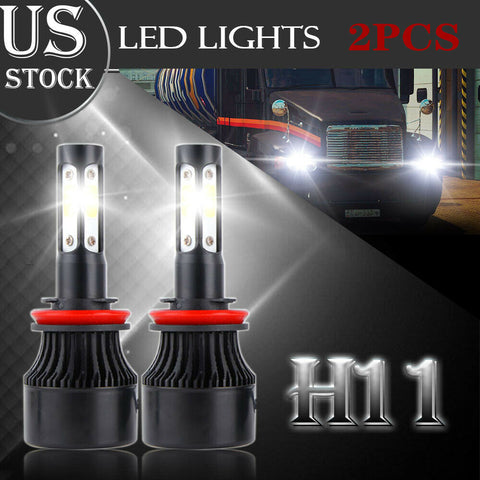 2PCS H11 LED Headlight Kit Low Beam Bulb Super Bright 6000K 60Days Free Return