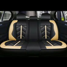 Black+Blue PU Leather Car Seat Covers Full Set Front Rear Cushions Mat Protector
