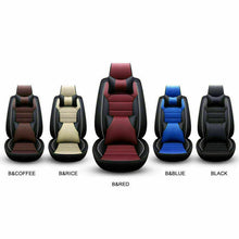 US Universal 5-Seats 5D Car Seat Cover PU Leather Front Rear Set +Cushion Pillow