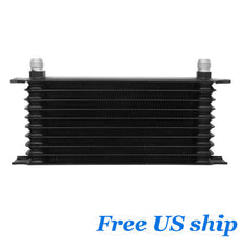 10-ROW 10AN POWDER-COATED ALUMINUM ENGINE TRANSMISSION RACING OIL COOLER BLACK