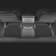 Black All Weather Rubber Car Floor Mats - Heavy Duty Ridges Diamond Grid Heelpad