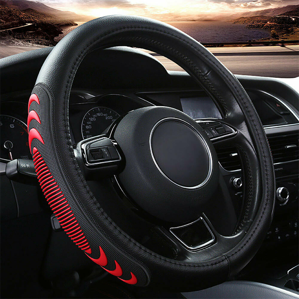 38cm Microfiber leather Car SUV Truck Steering Wheel Cover Anti slip Comfortable