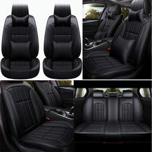 Car Seat Covers Top PU Leather Front & Rear Full Set Universal for 5-Seats Cars