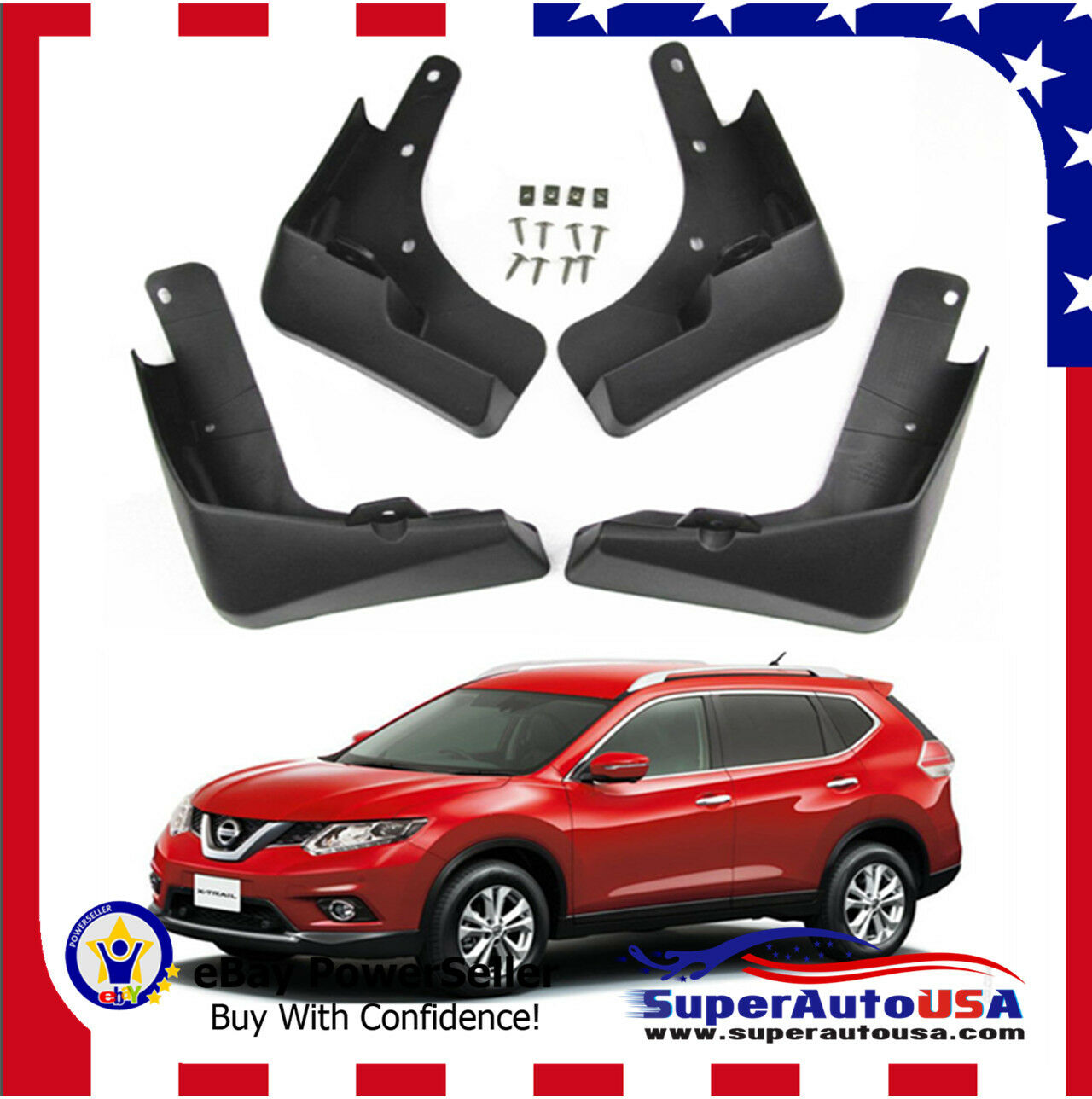 Fit For Nissan Rogue 2014-2020 Mud Flaps Splash Guard Fender Mudguard Kit