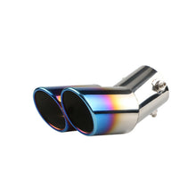 Car Rear Dual Exhaust Pipe Tail Muffler Tip Throat Tailpipe Stainless Steel Blue