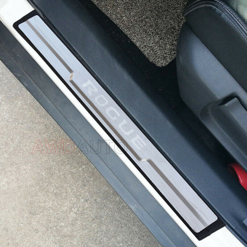 For Nissan Rogue Accessories 2019 Car Door Sill Scuff Kick Plate Protectors Trim