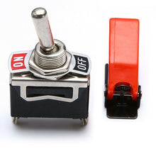 New Durable ON/OFF SPST Toggle Switch Metal Lever Car Dash Light+Missile Cover