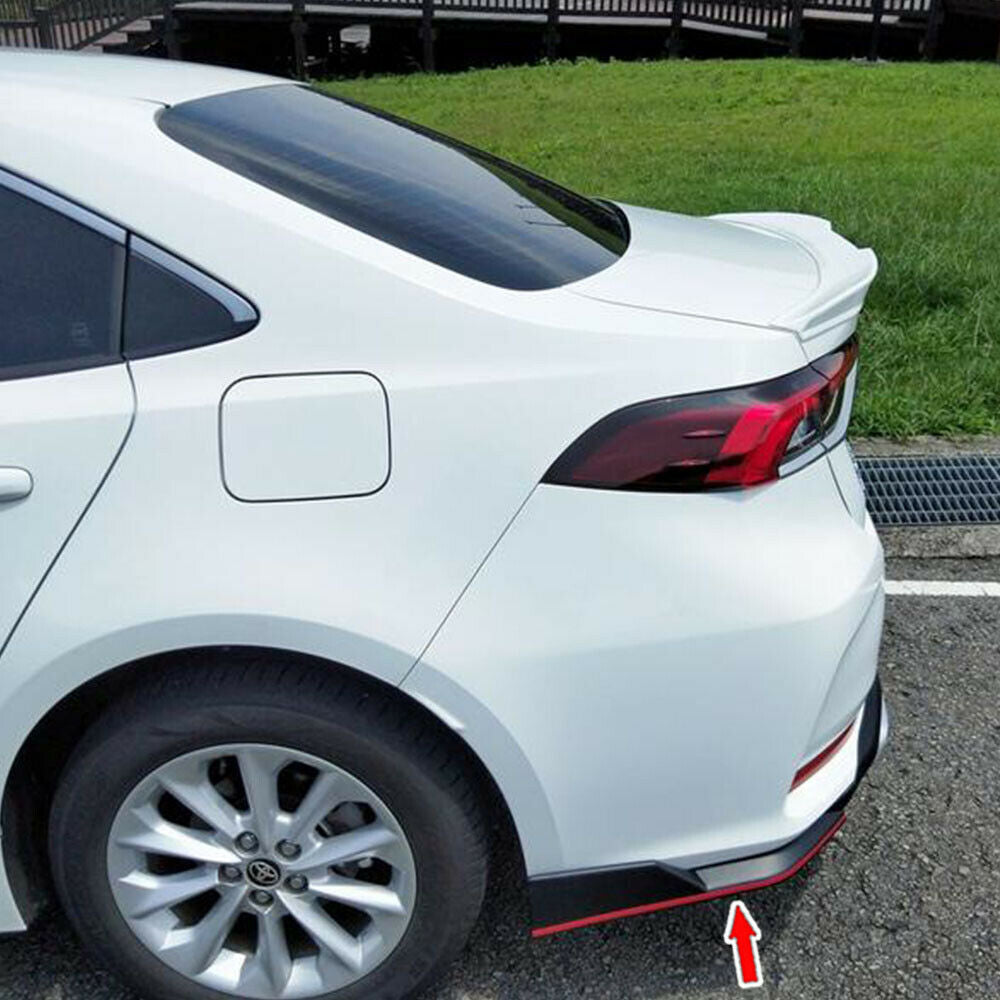 Black + RED For TOYOTA Corolla Altis 12th MF Rear Side Bumper Spoiler Splitter