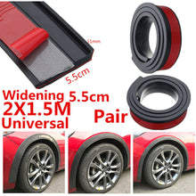 2Pcs 5.5CM Car Fender Flares Wheel Eyebrow Trim Protector Cover Black Rubber Lip