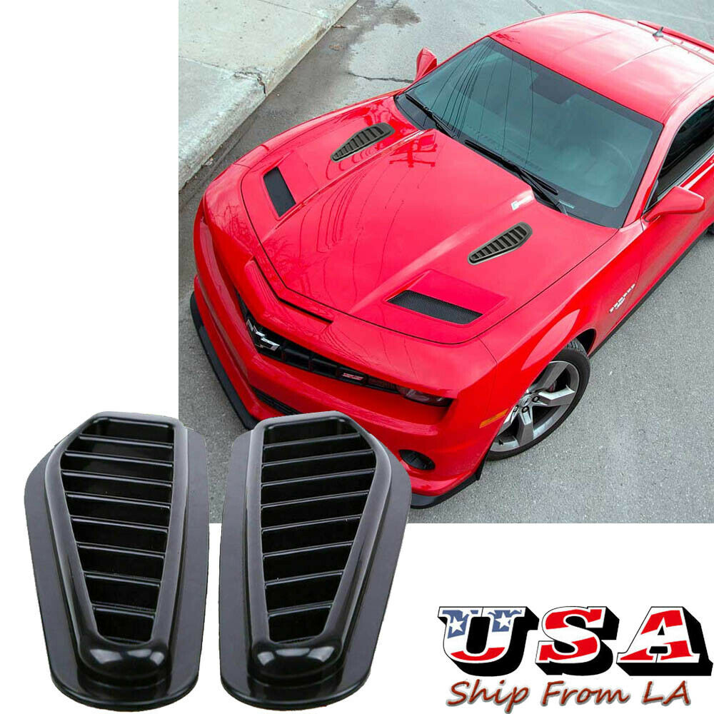 Universal JDM Black ABS Sporty Racing Air Flow Vent Bonnet Hood Scoop Cover Trim
