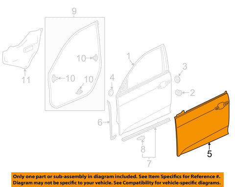 HONDA OEM 16-17 Civic-Door Skin Outer Panel Left 67151TBA305ZZ