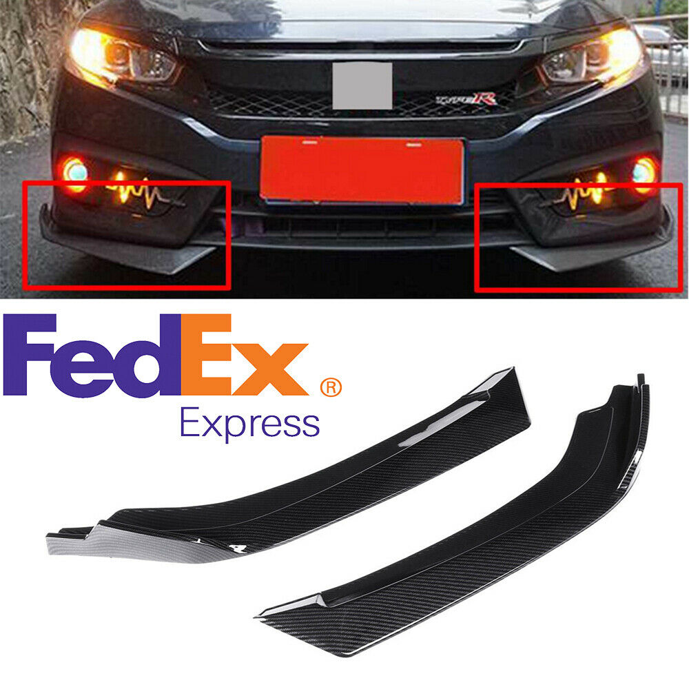 For 2016-2020 Honda Civic Front Bumper Lip Spolier Body Kits Carbon Fiber Look