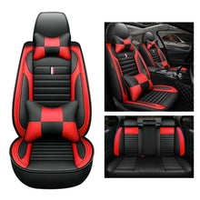 Universal 5-Seats Car SUV Seat Cover PU Leather Cushion Front Rear W/Pillows Set