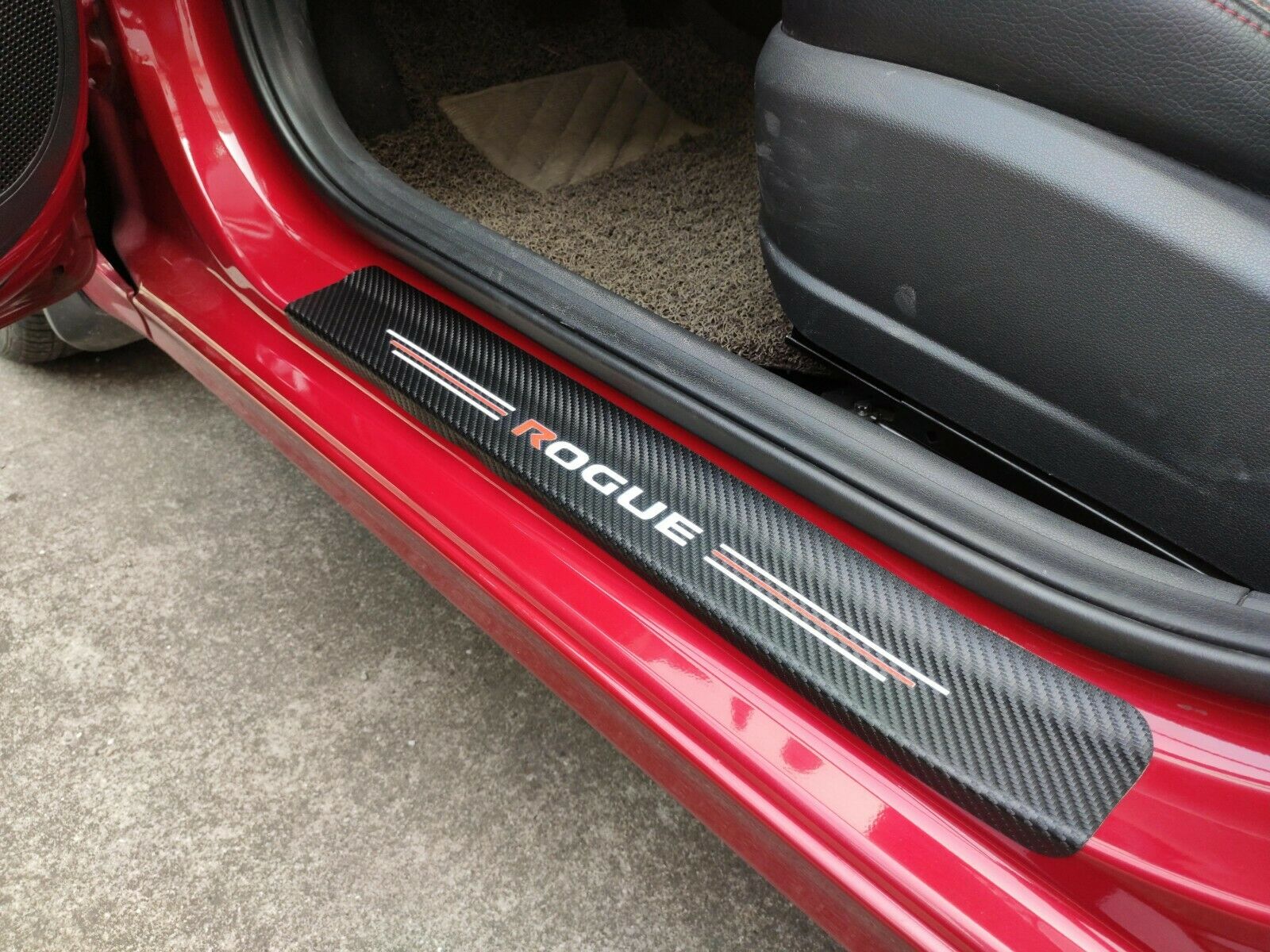 Car Accessories For Nissan Rogue Leather Door Sill Protector Scuff Plate Guards