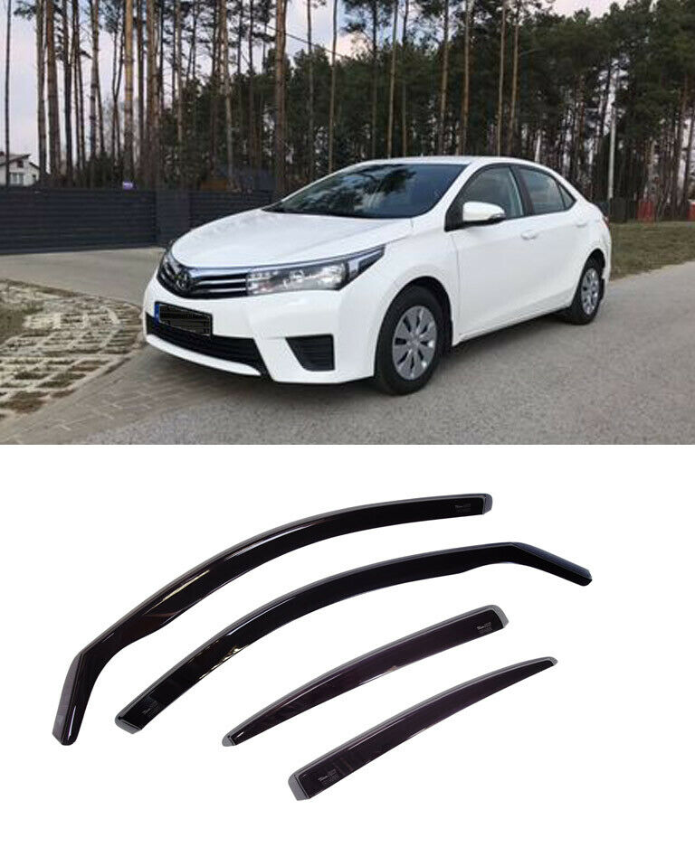 FOR TOYOTA COROLLA 2014-23 E160 WINDOW VISORS SUN RAIN GUARD WIND DEFLECTORS