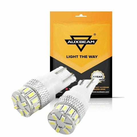 AUXBEAM T10 18-SMD 3014 Super White LED Light Bulbs 192 168 194 W5W 2825 158