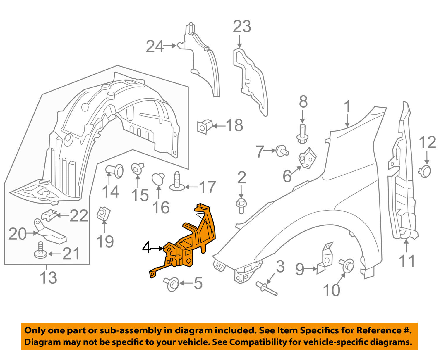 HONDA OEM 16-17 Civic Fender-Front Bracket Left 60263TBAA00ZZ