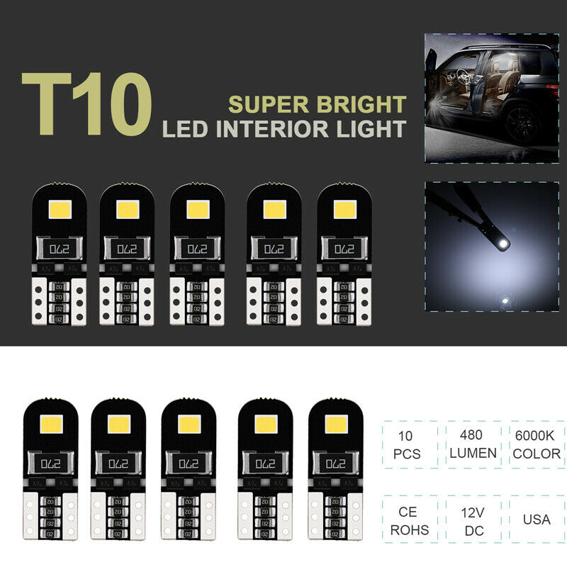 10*T10 194 168 W5W 2835-SMD LED Car Side Wedge HID Light White Canbus Error Lamp