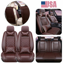 Deluxe PU leather Car SUV Seat Cover Full Set Front+Rear Cushion 5-Seats +Pillow