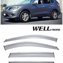 For 14-Up Nissan Rouge WellVisors CHROME TRIM Side Window Visors Rain Deflectors