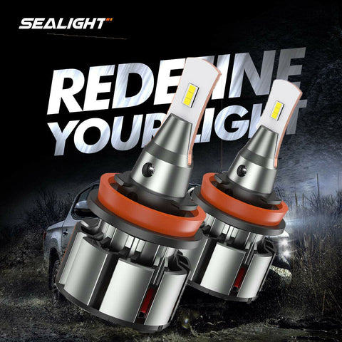 SEALIGHT H16 H11 H8 LED Fog Driving Light Bulb 8000LM Conversion Kit 6000K White