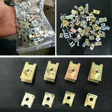 100 * Car Body Door Panel Fender Fastener Screw U Type Gasket Metal Fixed Clips
