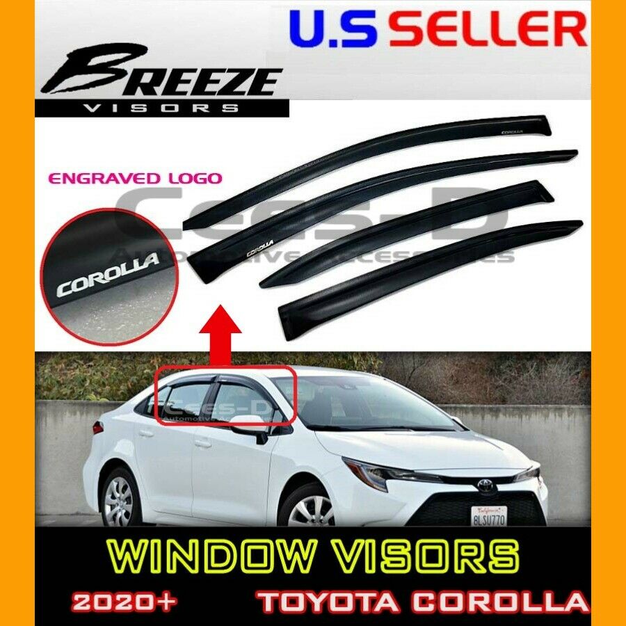 WINDOW VISORS for 2020 Toyota Corolla Sedan / DEFLECTOR RAIN GUARD VENT SHADE