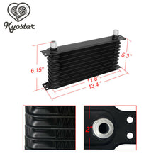 10-ROW 10AN POWDER-COATED ALUMINUM ENGINE TRANSMISSION RACING OIL COOLER BLACK