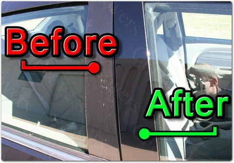 BLACK Pillar Posts for Nissan Rogue 14-20 8pc Set Door Cover Piano Trim