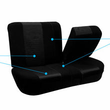 Full Interior Set Black Seat Covers Auto Car w/ Black All Weather Floor Mats