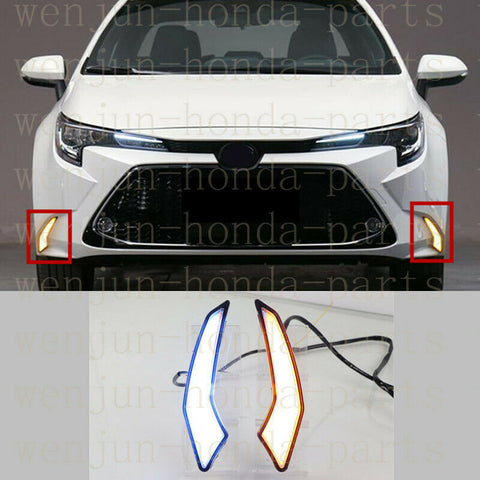1 Set Front Bumper Fog Lamp(DRL)LED 3-Function 3-Colors For Toyota Corolla 2020