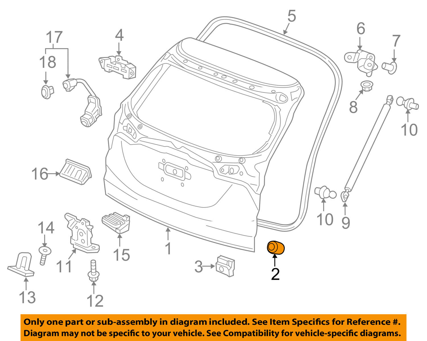 HONDA OEM-Lift Gate Stopper 74827SWAA10